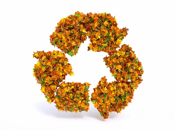 3D hösten recyclation symbol — Stockfoto