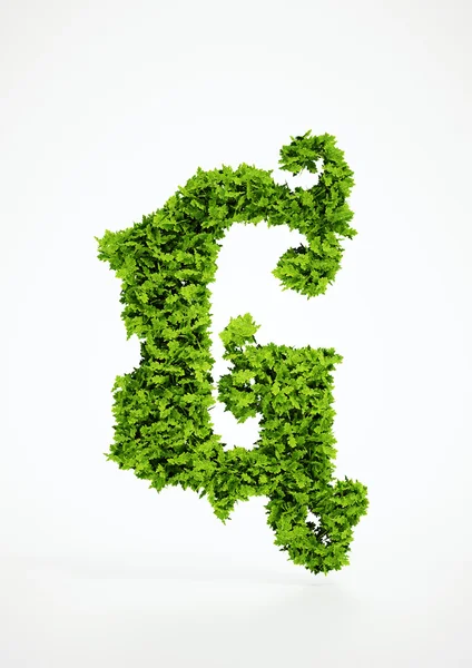 Ecologia letra G símbolo com fundo branco — Fotografia de Stock