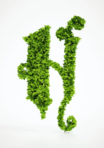 Ökológia levél h szimbólum fehér háttérrel — Stock Fotó
