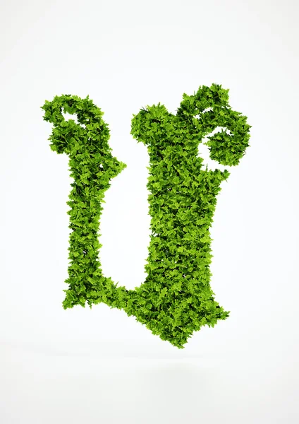 Ecology letter U symbol with white background — Stock Photo, Image