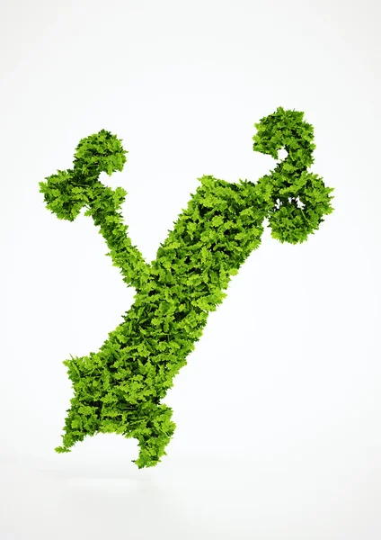 Екологічна літера Y символ з білим тлом — стокове фото
