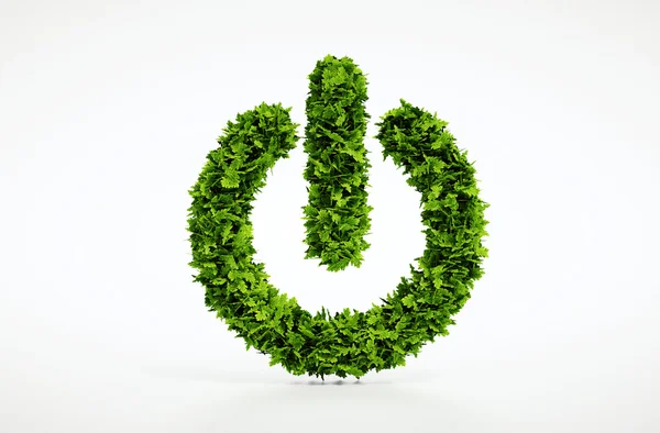 Ecology natural power on button home image with white background — Stock Photo, Image