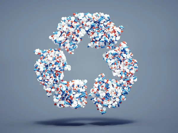 Pil recycle simbol — Stok Foto