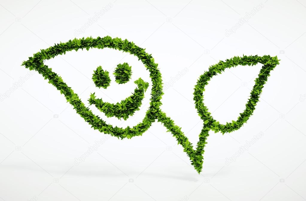 Eco natural leaf with smiley