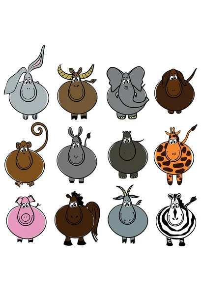 Cartoni animati animali divertenti — Vettoriale Stock