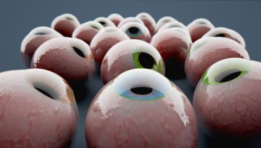 Gri gözler demet 3d render