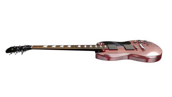 Lado de la guitarra eléctrica de madera roja — Foto de Stock