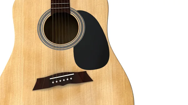 Guitarra acústica close up front view renderização 3D — Fotografia de Stock