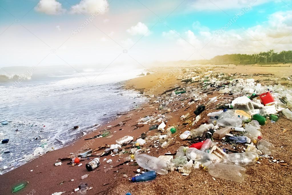 Imágenes una playa contaminada hemos contaminadas playa — Foto de