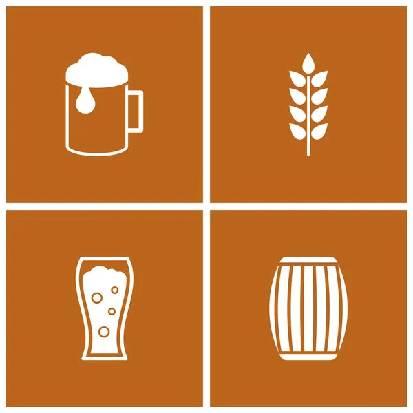 Beer icons set vector — Stock Vector