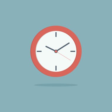 Saat simgesi düz vektör çizimi
