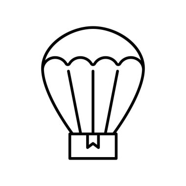 sıcak hava balonu, araç, ulaşım simgesi çizimi