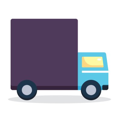 kamyon, dağıtım, araç, taşıyıcı düz simge çizimi