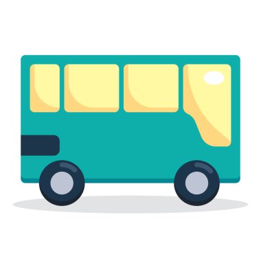 otobüs, araç, taşıyıcı düz ikon vektör illüstrasyonu