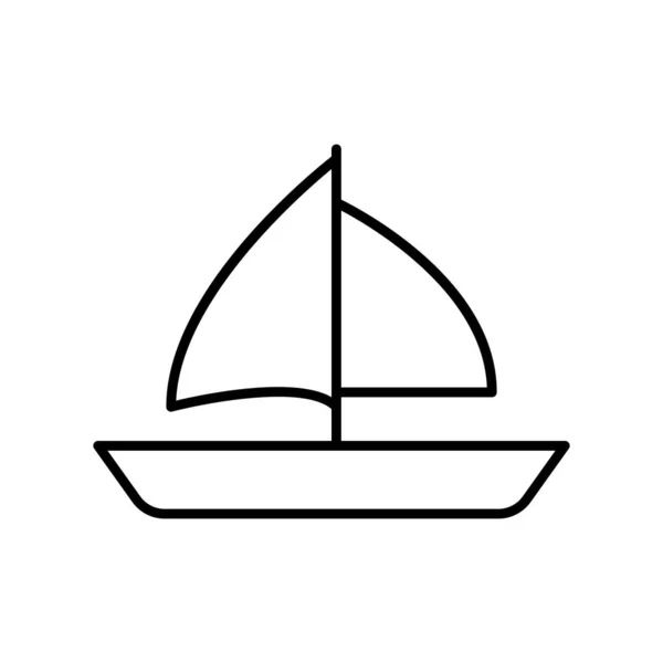 Zeilboot Boot Voertuig Transport Icoon Vector Illustratie — Stockvector