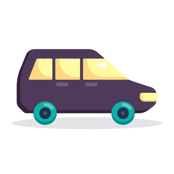 Mobil Van Kendaraan Transportasi Ikon Vektor Ilustrasi Datar - Stok Vektor