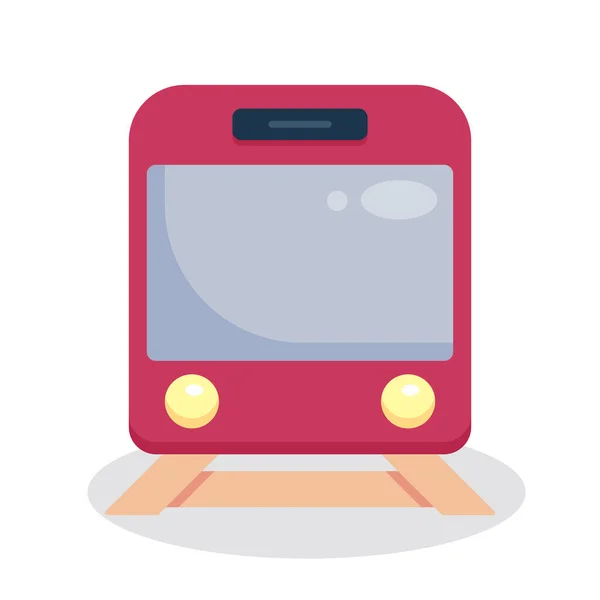 Pociąg Kolej Tramwaj Pojazd Transport Płaska Ikona Wektor Ilustracja — Wektor stockowy