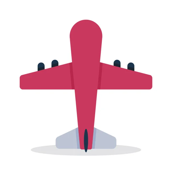 Bidang Pesawat Terbang Kendaraan Transportasi Ikon Vektor Ilustrasi Datar - Stok Vektor