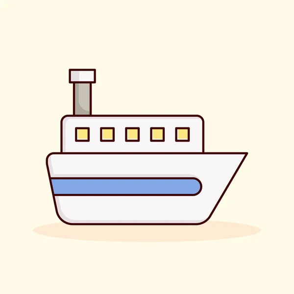 Schip Cruise Jacht Voertuig Transportkleur Icoon Vector Illustratie — Stockvector