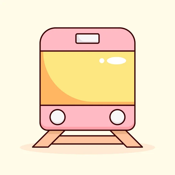 Tren Tren Yolu Tramvay Araç Ulaşım Renk Ikonu Çizimi — Stok Vektör