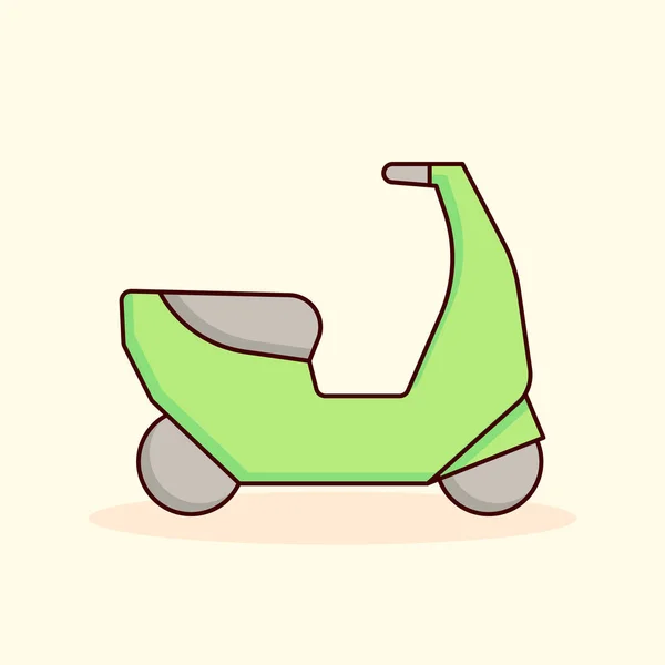 Moped Roller Fahrzeug Transport Farbe Symbol Vektor Illustration — Stockvektor