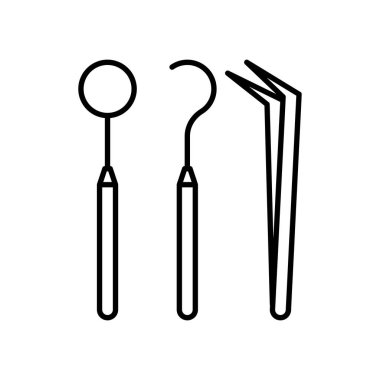 dişçi ekipmanı ikon vektör illüstrasyonu