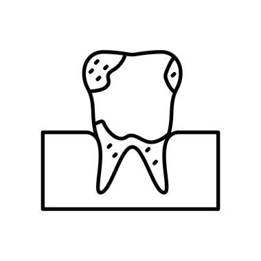 Diş tartar ikonu vektör illüstrasyonu