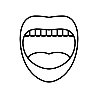ağız oral ikonu vektör illüstrasyonu