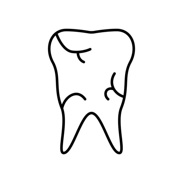 Diente Caries Icono Vector Ilustración — Vector de stock