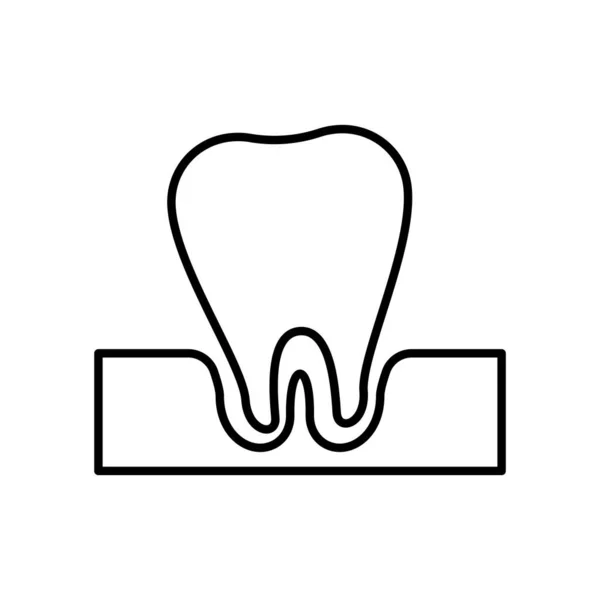 Ilustração Vetor Ícone Solto Dente —  Vetores de Stock