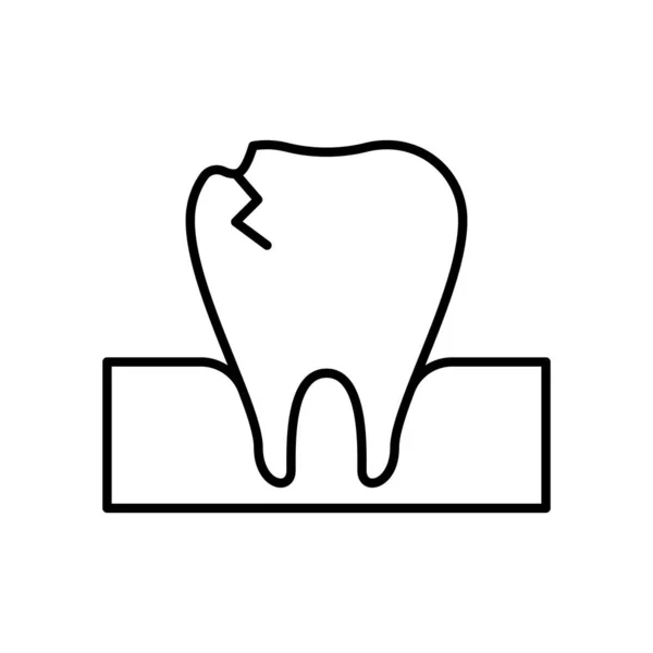 Broken Tooth Icon Vector Illustration — Stock Vector