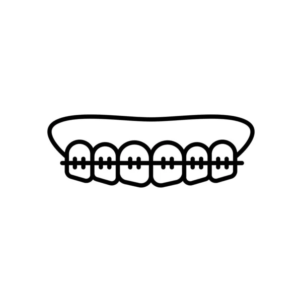 牙齿托架图标矢量插图 — 图库矢量图片