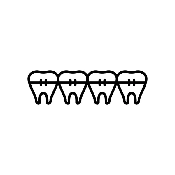 Aparelho Dentário Ícone Vetor Ilustração —  Vetores de Stock