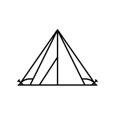 çadır, kamp, macera ikonu çizimi