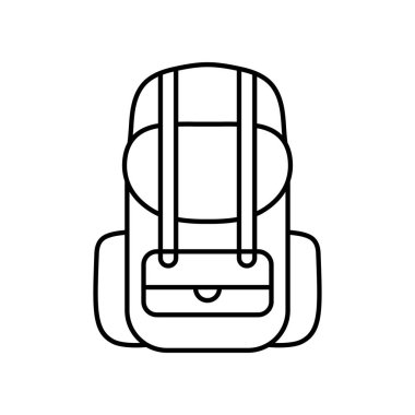 Sırt çantası, kamp, macera simgesi çizimi