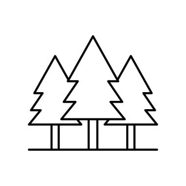ağaç, kamp, macera ikonu vektör illüstrasyonu