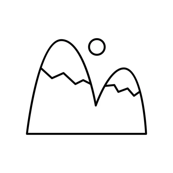 Berg Camping Avontuur Icoon Vector Illustratie — Stockvector