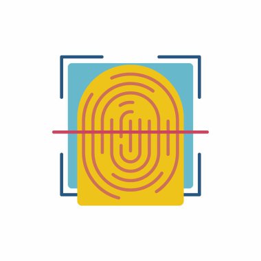 Parmak izi ikon vektör resimlemesini tara