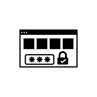 Şifre Kod Güvenlik Sistemi ikon vektör çizimi