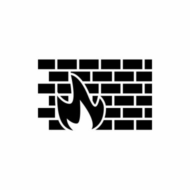 Firewall bilgisayar simgesi vektör çizimi