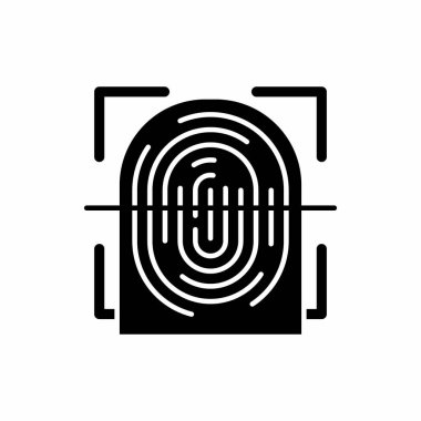 Parmak izi ikon vektör resimlemesini tara