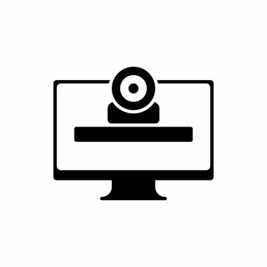 Güvenlik kamerası CCTV Bilgisayar simgesi vektör illüstrasyonu