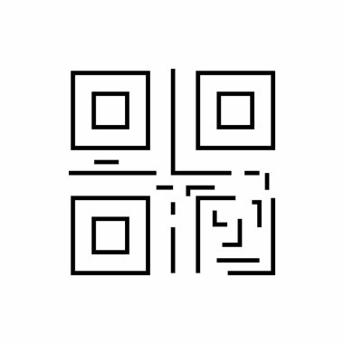 qr kod simgesi vektör çizimi