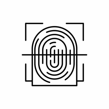 Parmak izi ikon vektör resimlemesini tara