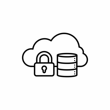 Güvenlik Asma Kilit vektör illüstrasyonlu bulut