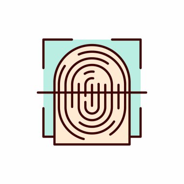 Parmak izi ikon vektör resimlemesini tara