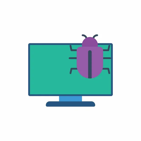 Bug Virus Infection Sicherheit Symbol Vektor Illustration — Stockvektor