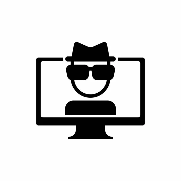 Hacker Icono Espionaje Vector Ilustración — Vector de stock