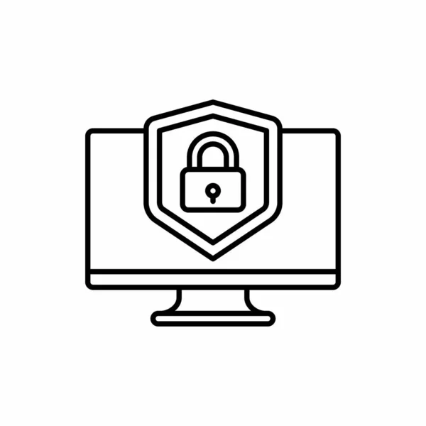 Cloud Mit Security Vorhängeschloss Icon Vektor Illustration — Stockvektor