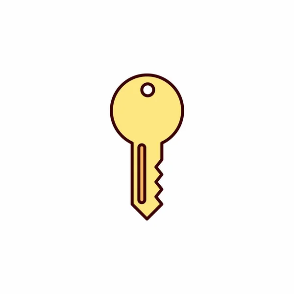 Illustration Zum Schlüsselschloss Symbol Vektor — Stockvektor